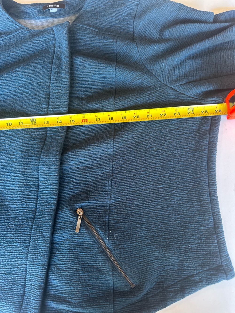 Torrid Blue Knit Moto Jacket 3/4XL - Picture 4 of 5